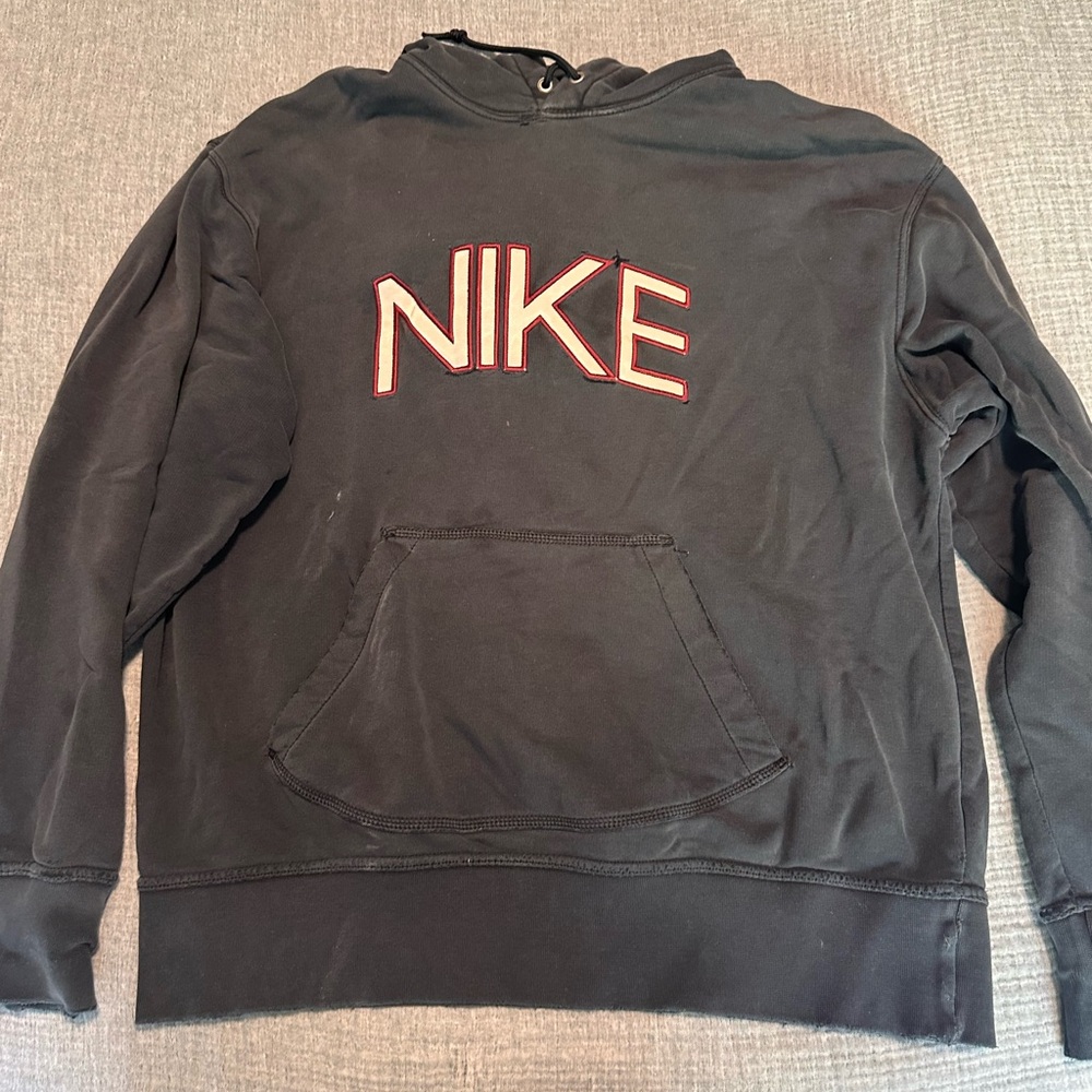 Nike Black Men's Hoodie with Red Logo
